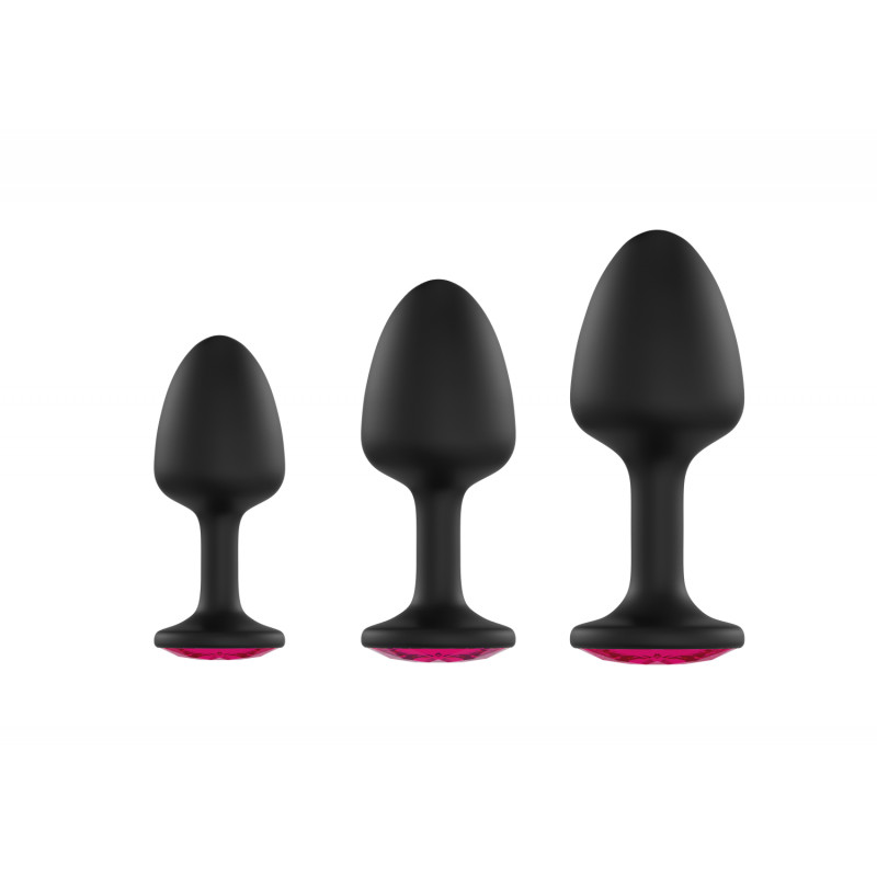 Анальна пробка Dorcel Geisha Plug Ruby XL, вид збоку, демонструє вигнуту форму та текстуру