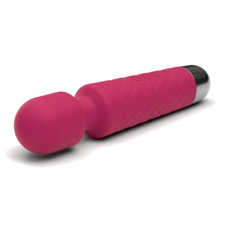 Міні вібромасажер Dorcel Wand Wanderful Magenta - вид збоку, демонстрація форми та текстури