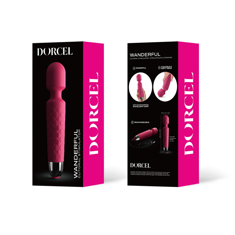 Міні вібромасажер Dorcel Wand Wanderful Magenta - упаковка, комплект поставки