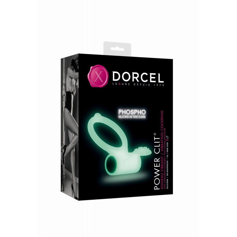Ерекційне кільце Dorcel Power Clit White PHOSPHO, біле, збоку - деталі дизайну