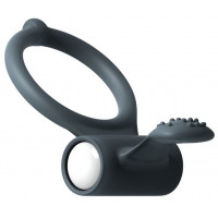 Ерекційне кільце Dorcel Power Clit Black V2 з вібрацією та щіточкою