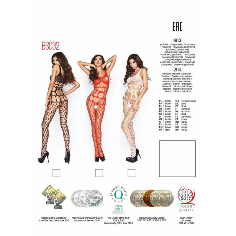 Бодістокінг Passion BS032 black, загальний вигляд, акцент на форму