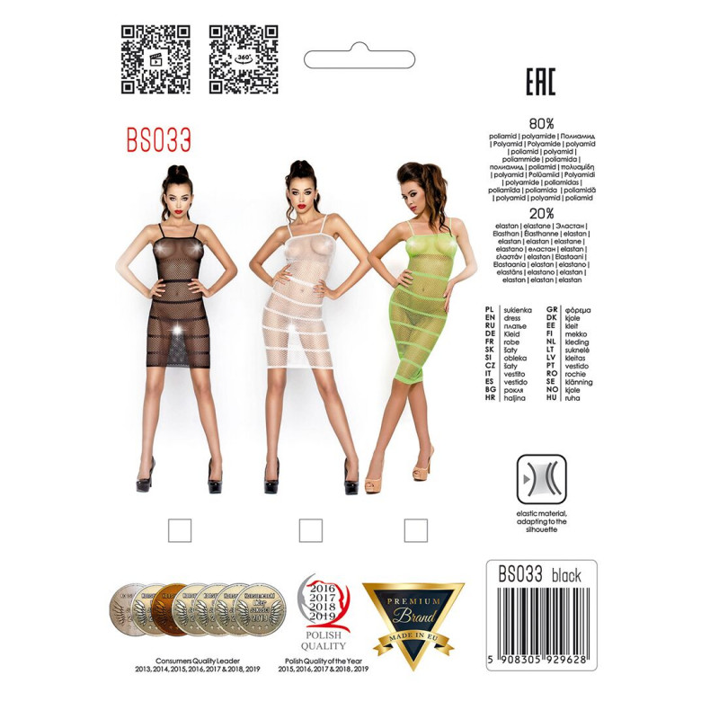 Матеріал бодістокінгу Passion BS033 white: ніжна прозора сітка