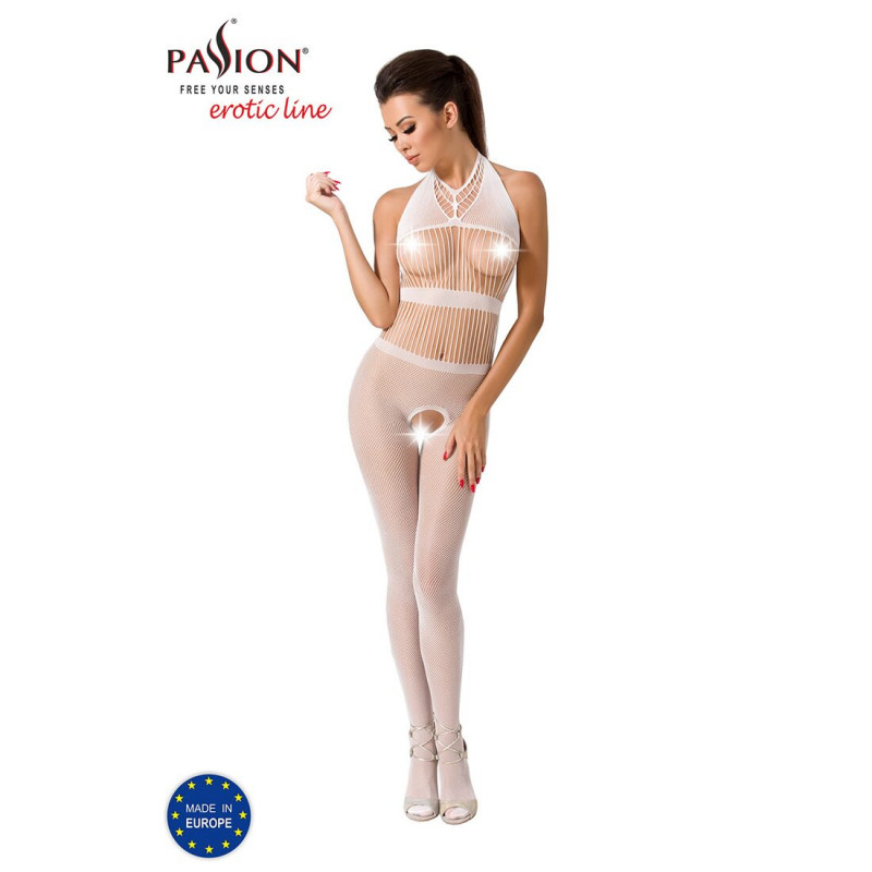 Бодістокінг Passion BS048 white збоку - деталі крою та силует