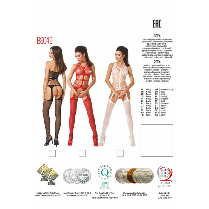 Червоний бодістокінг Passion BS049: загальний вигляд та деталі дизайну