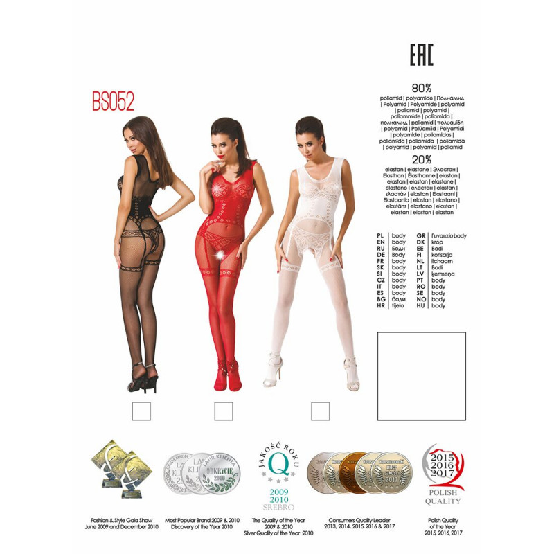 Макро-фото текстури та швів бодістокінгу Passion BS052 black