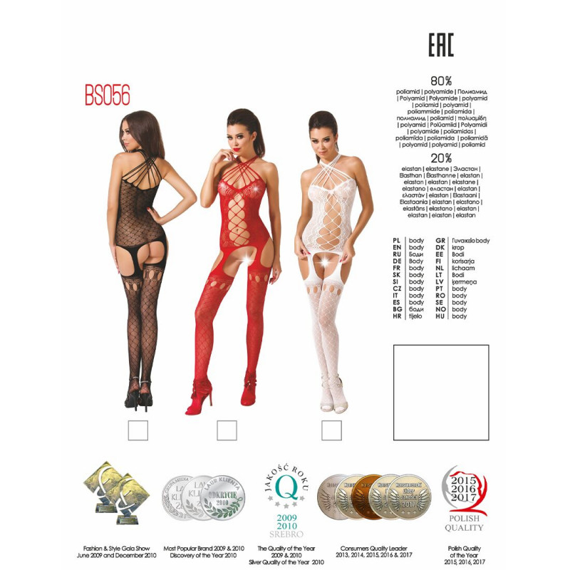 Деталі білого бодістокінгу Passion BS056: вишукані шви та дизайн