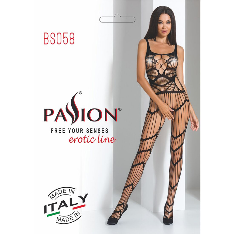 Вид ззаду Бодістокінг Passion BS058 black: елегантний дизайн