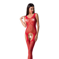 Бодистокинг Passion BS061 red, комбинезон, имитация чулок, красный