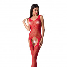 Бодистокинг Passion BS061 red, комбинезон, имитация чулок, красный — Keks-Hub