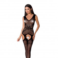 Сетчатый бодистокинг Passion BS062 One Size, Black, комбинезон, имитация чулок, открытый доступ — Keks-Hub