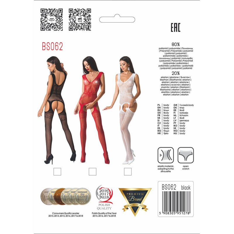 Бодістокінг Passion BS062 у фірмовій упаковці, червоний