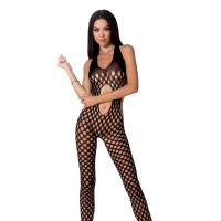 Комбинезон Passion BS065 One Size, Black, крупная сетка