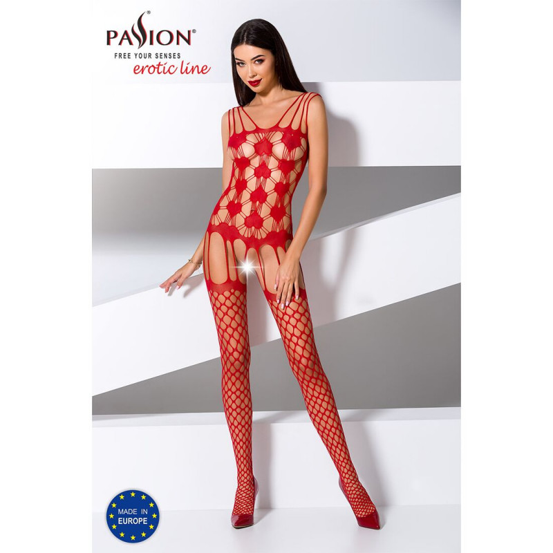 Бодістокінг Passion BS067 red - вид збоку, витончений крій