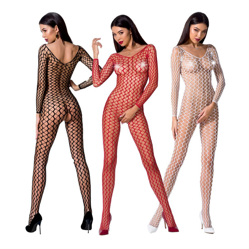 Текстура сітки бодістокінга Passion BS068 white, детальний огляд