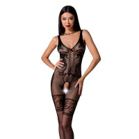 Бодістокінг Passion BS069 Black Комбінезон з Імітацією Панчіх