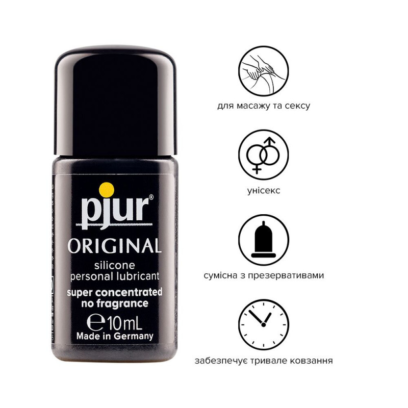 Текстура силіконового лубриканту Pjur Original 10 мл, вид з пляшечки