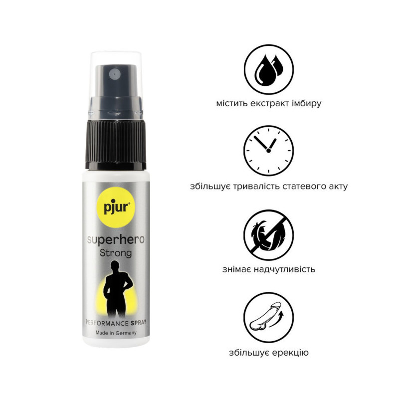 Упаковка спрею-пролонгатора Pjur Superhero Strong Spray 20 ml