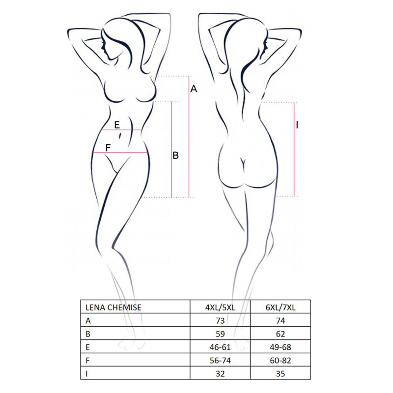 Модель у червоній приталеній сорочці Passion LENA CHEMISE з відкритою спиною, розмір 6XL/7XL