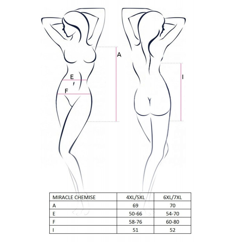 Чорна сорочка Passion MIRACLE CHEMISE з глибоким декольте, деталі мережива та текстура тканини, вигляд збоку