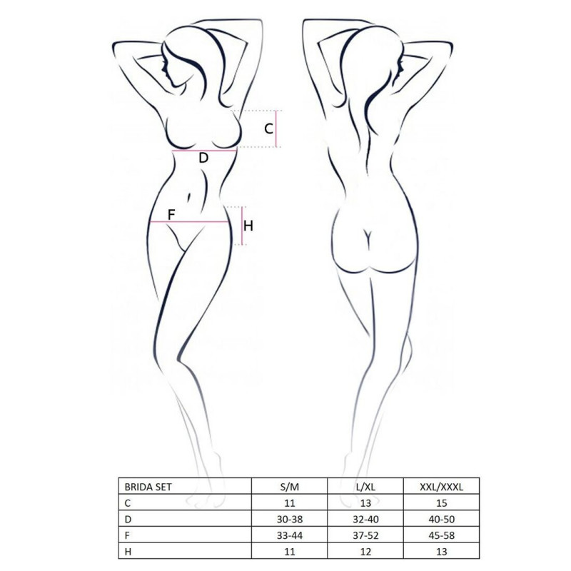 Комплект білизни Passion Exclusive BRIDA SET OpenBra 2XL/3XL чорний - упаковка