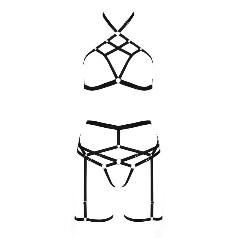 Упаковка комплекту білизни Passion Exclusive MORGAN SET OpenBra XXL/XXXL, чорний