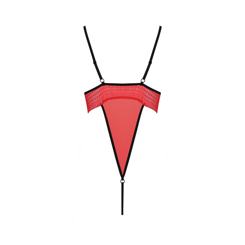 Червоне боді Passion Exclusive AKITA BODY XXL/XXXL у розпакованому вигляді