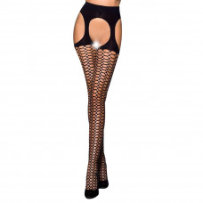 Эротические колготки Passion TIOPEN 004 3/4 (fishnet 40 den), black, имитация чулок и пояса — Keks-Hub