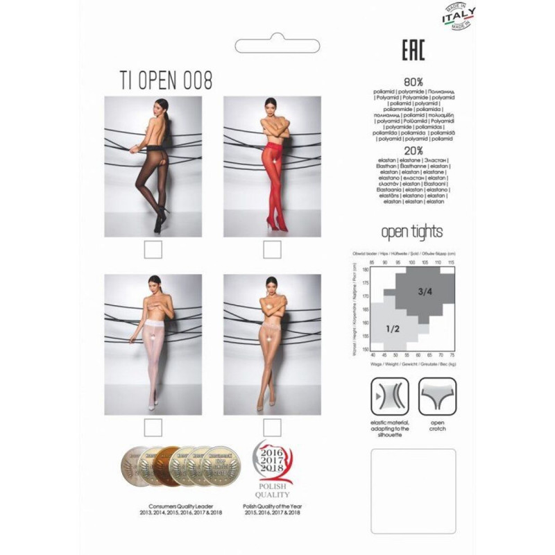 Еротичні колготки Passion TIOPEN 008 3/4 чорні з вирізом - деталь