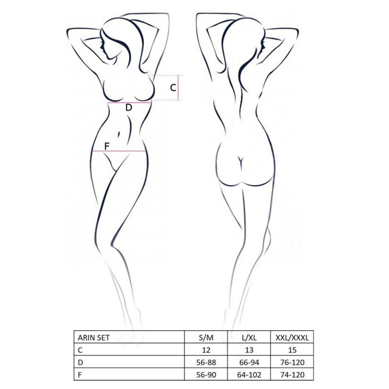 Комплект білизни Passion Exclusive ARIN SET L/XL black: деталі спинки бюстгальтера