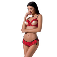 Комплект белья Passion Exclusive CHERRY SET OpenBra L/XL, red