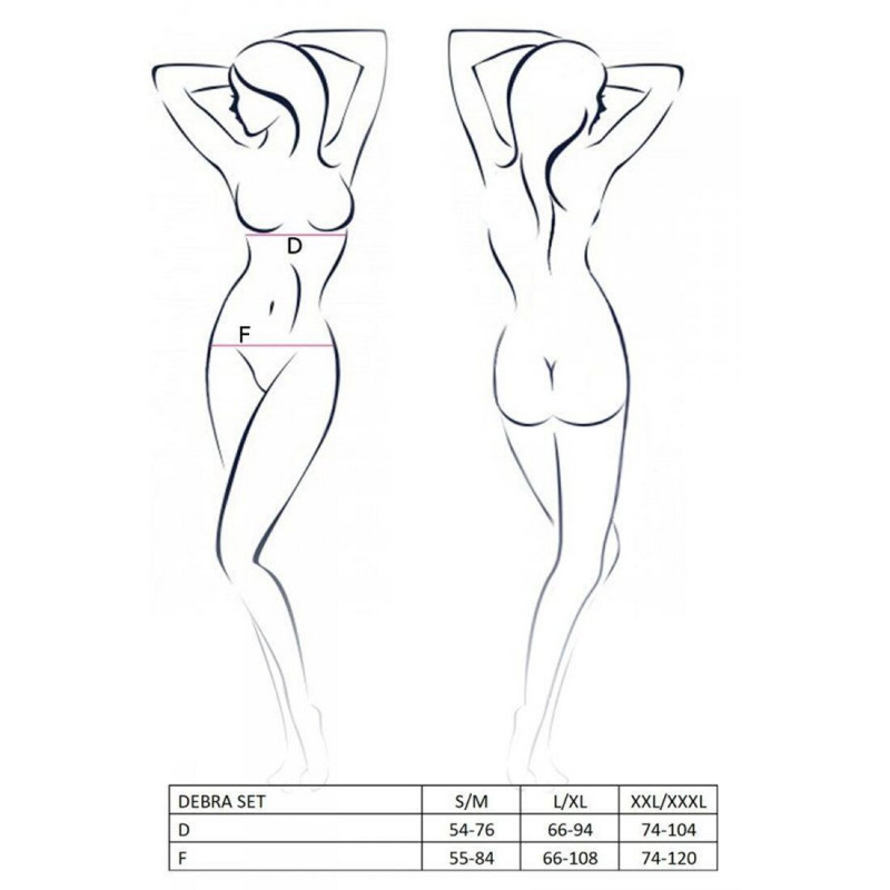 Комплект білизни Passion Exclusive DEBRA SET XXL/XXXL, чорний, в брендованій упаковці Passion