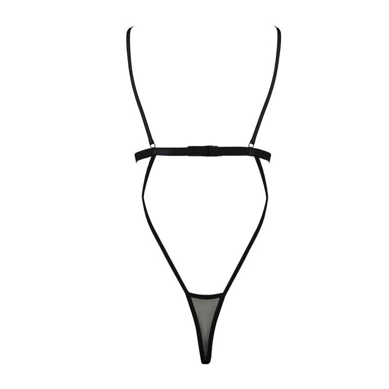 Елегантна упаковка бренду Passion з чорним боді монокіні DIABOLINA BODY XXL/XXXL всередині