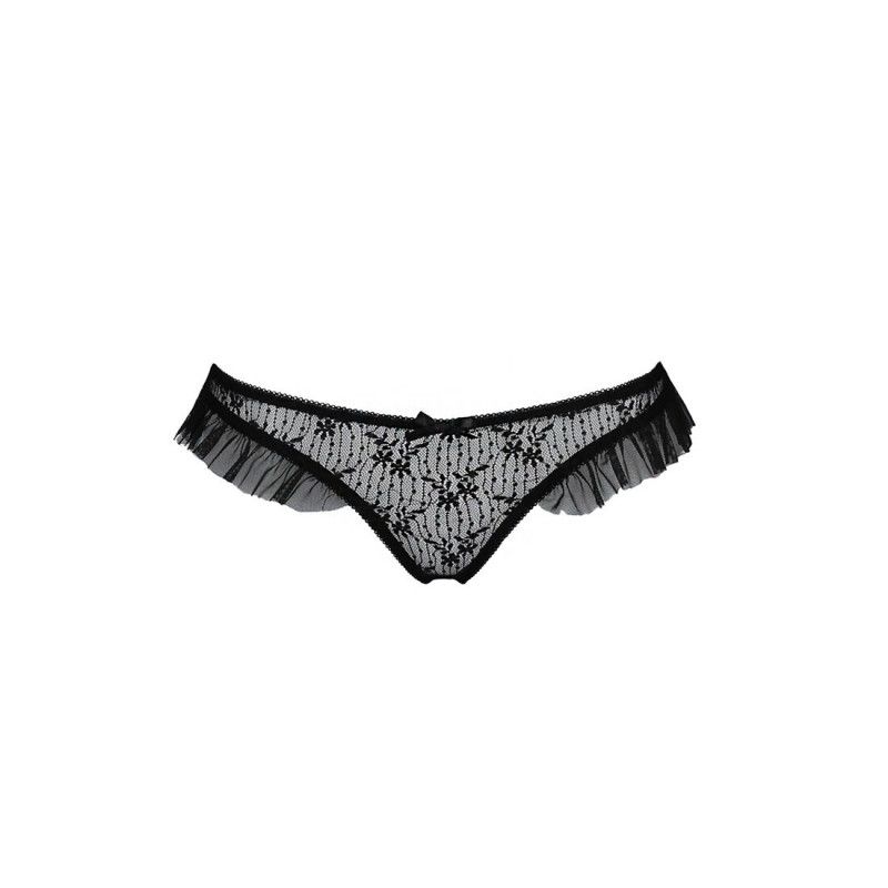 Упаковка брендових чорних трусиків Passion Exclusive DONIA THONG S/M, ідеально для подарунка