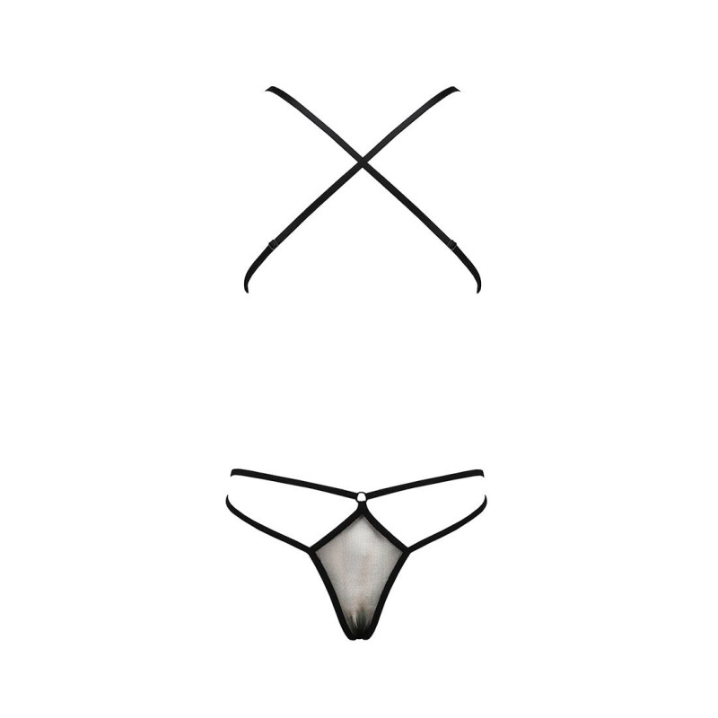 Текстура тканини чорного боді монокіні Passion ERZA BODY L/XL