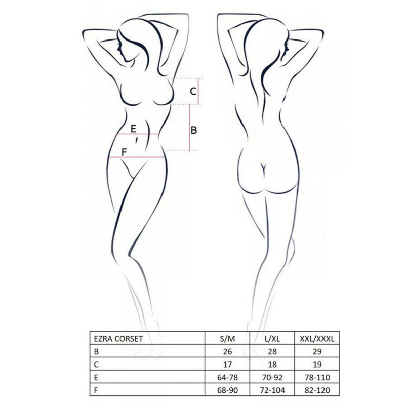 Упаковка корсету Passion ERZA CORSET S/M black: ідеальний подарунок