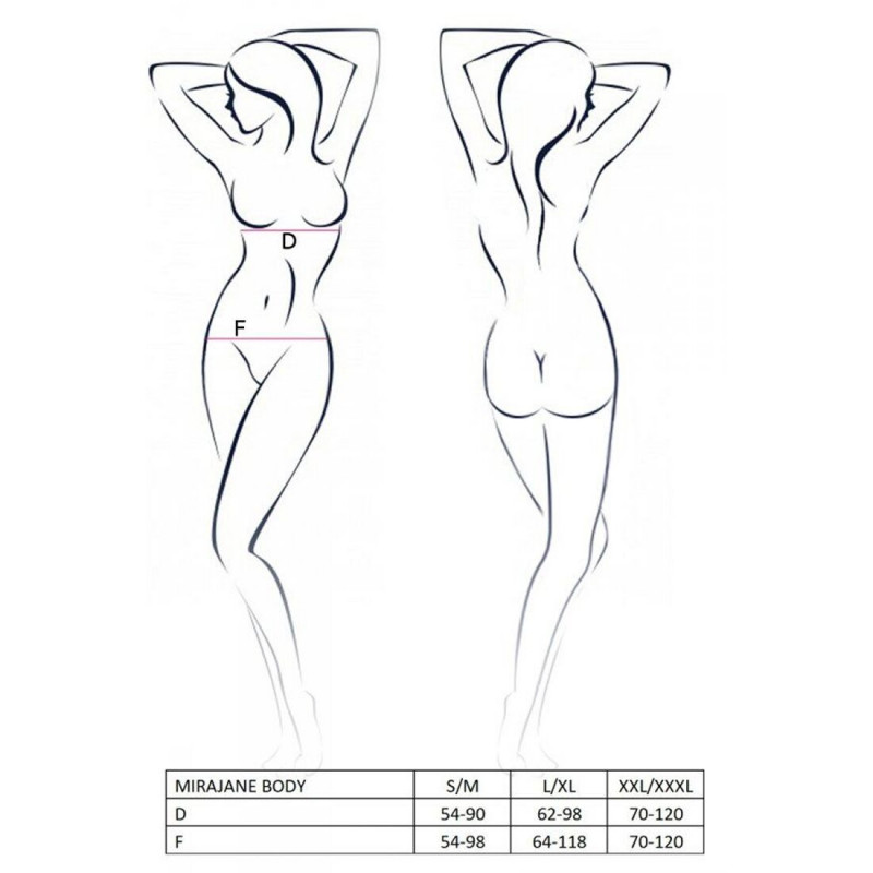 Текстура тканини напівпрозорого боді Passion Mirajane Body S/M чорне