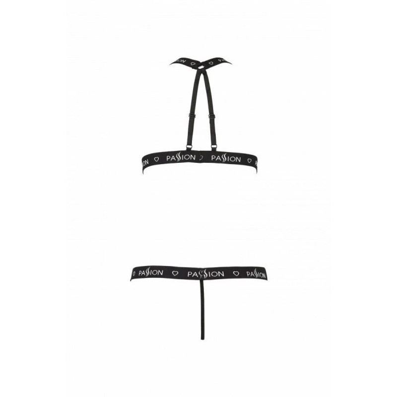 Текстура ткани полупрозрачного боди Passion Exclusive Mirajane Body black XXL/XXXL