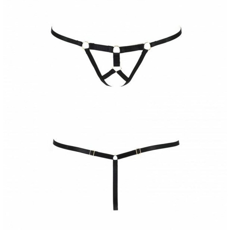 Задня частина чорних трусиків стрінг Passion Exclusive ARMANDA THONG S/M, бренд Passion