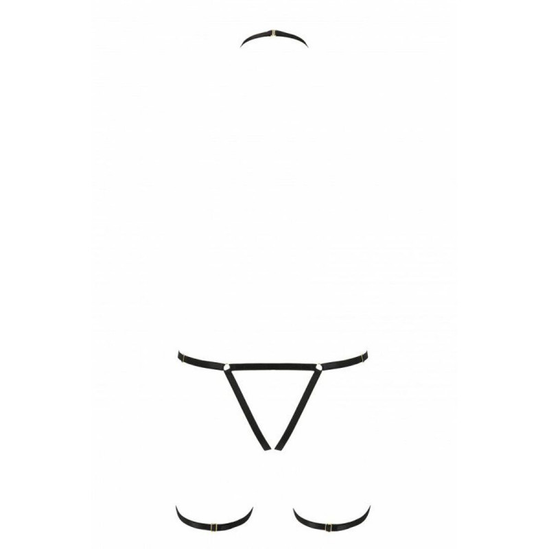 Портупея-стрепи Passion Exclusive BRENDA L/XL, чорна, загальний вигляд на моделі