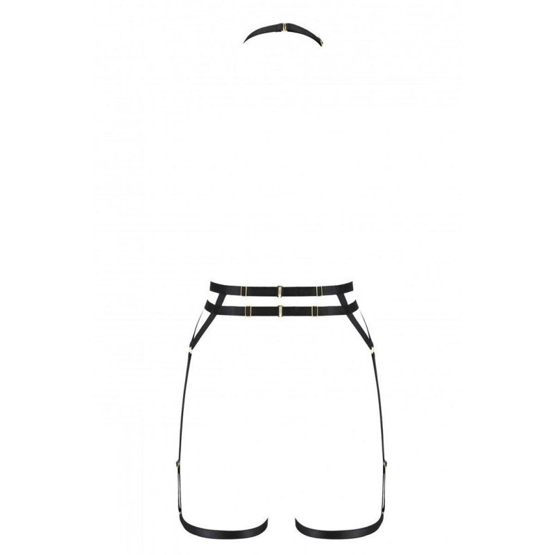 Портупея-стрепи Passion Exclusive DENIRA, чорна - загальний вигляд та елементи дизайну