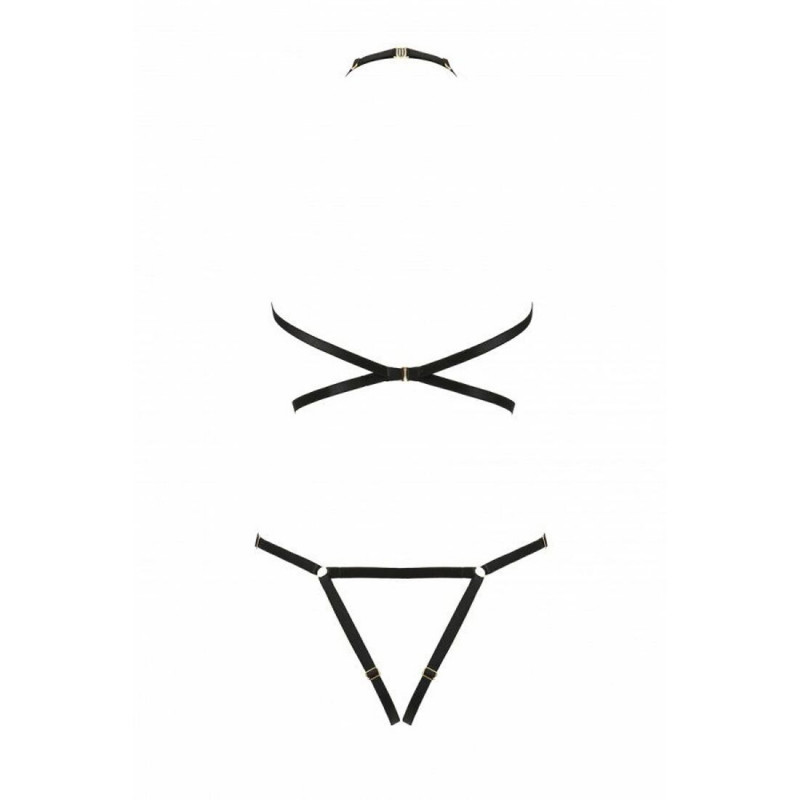 Портупея-боді Passion Exclusive IVENA S/M, чорна, приклад носіння