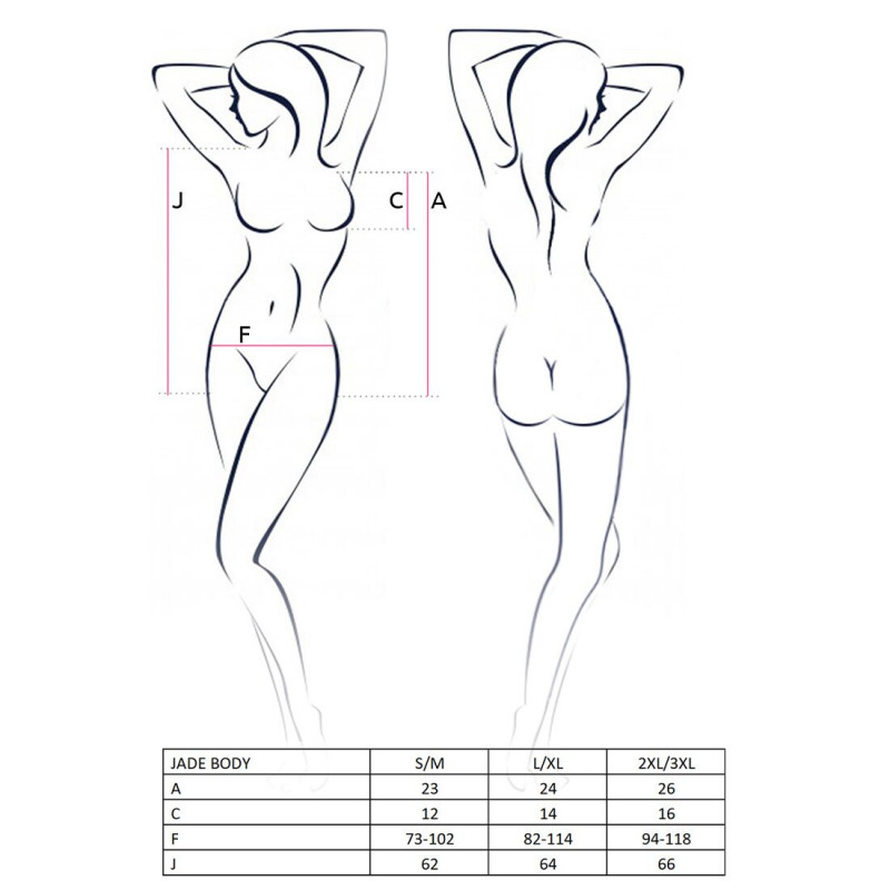 Матеріал боді Passion Exclusive JADE BODY XXL/XXXL, чорний - гладка текстура, еластична тканина, комфорт для тіла, Бренд Passion