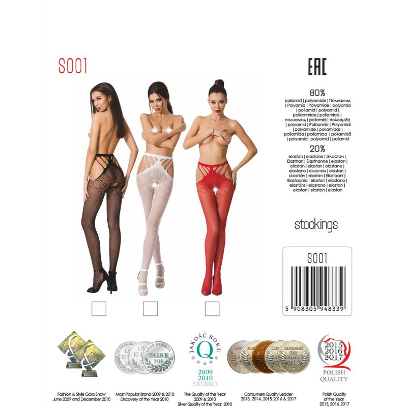 Бодістокінг Passion S001 black: вигляд ззаду, підкреслює лінії тіла