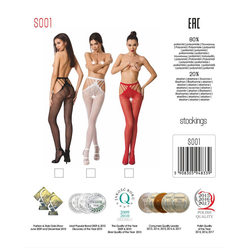 Червоні колготки-бодістокінг Passion S001 red: текстура прозорої сітки