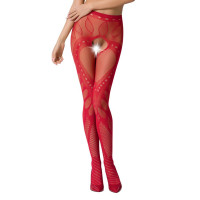 Колготки-бодістокінг Passion S007 red ажурні з вирізом