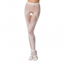 Бодістокінг Passion S007 white ажурні з вирізом — Keks-Hub