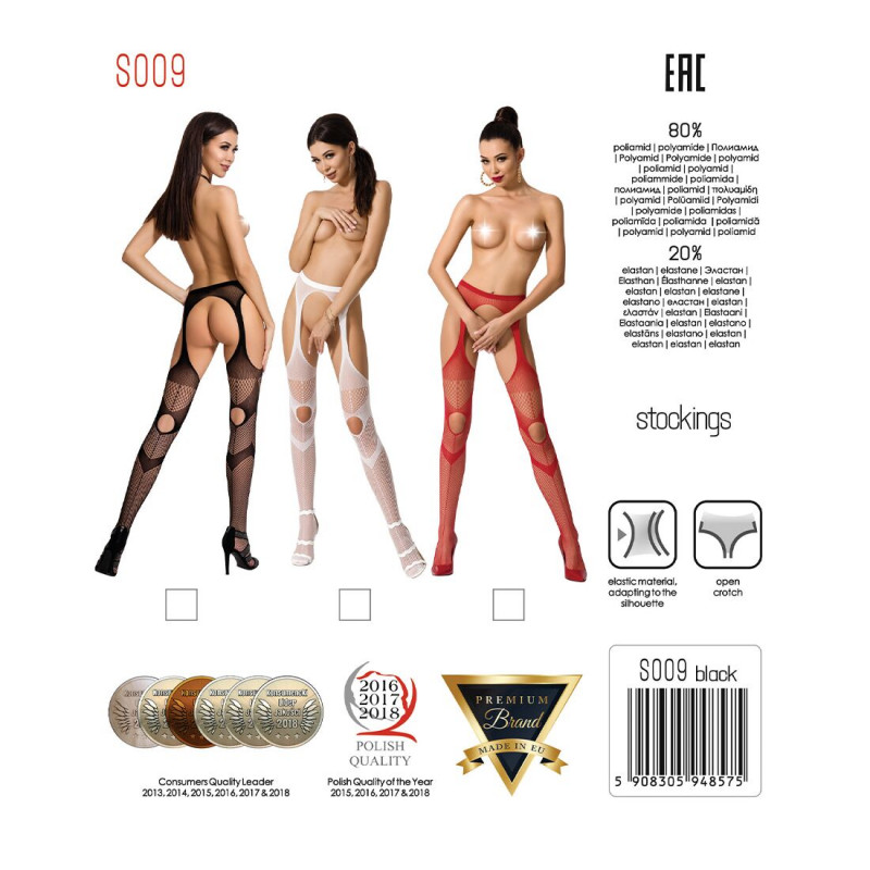 Деталізація швів колготок-бодістокінгу Passion S009 white