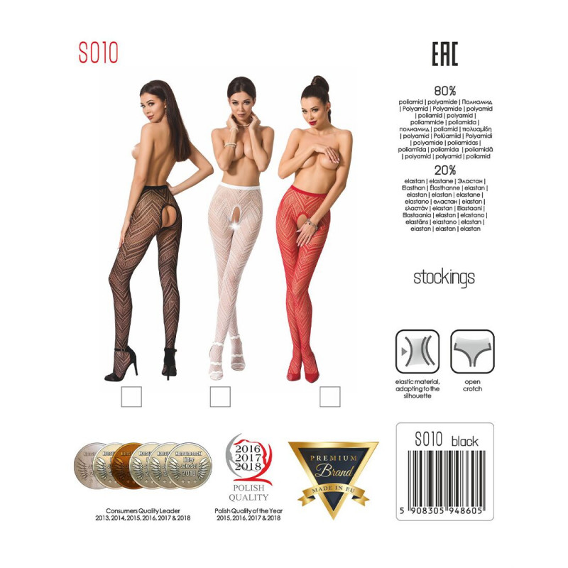 Упаковка червоного бодістокінгу Passion S010 red, бренд Passion