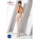 Колготки-бодістокінг Passion S010 white з доступом: деталі мереживної текстури